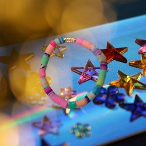 Rainbow stars 2 bracelet set handmade by mxsha beads
